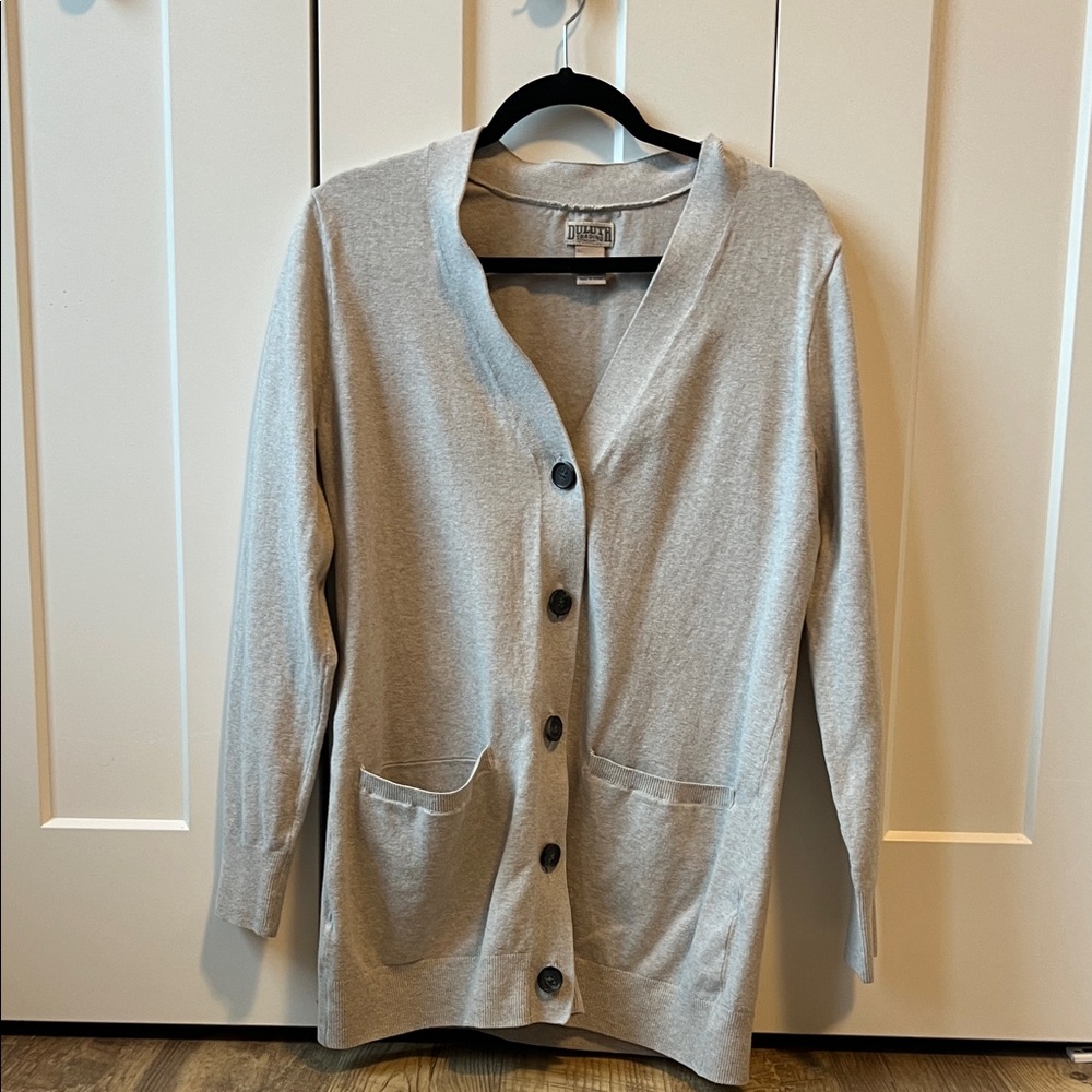 Duluth Trading Co Light Gray Women's Cardigan